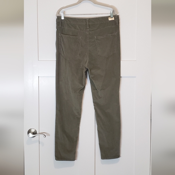 Seven 7 Corduroy Pants Ultra High Rise Skinny Olive Green Cotton Stretch Size 12 - Picture 10 of 16